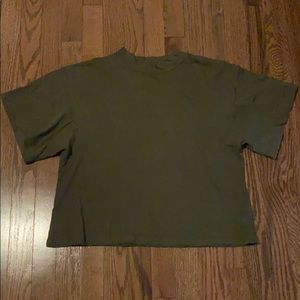 Free People Olive Green crop top turtle neck